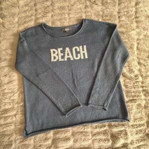 Cozy Blue Beach Knit Sweater